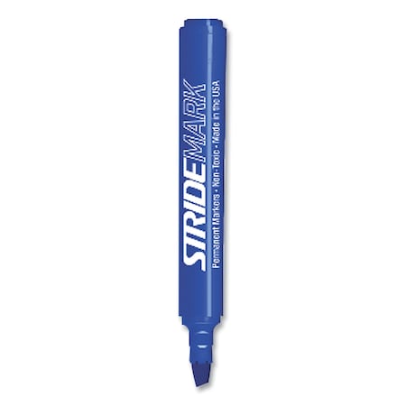 Stride StrideMark Tank Permanent Marker, Broad Chisel Tip, Blue, 12PK 22002
